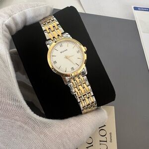 BULOVA Classic Women’s Two Tone Stainless Steel Watch 98P115